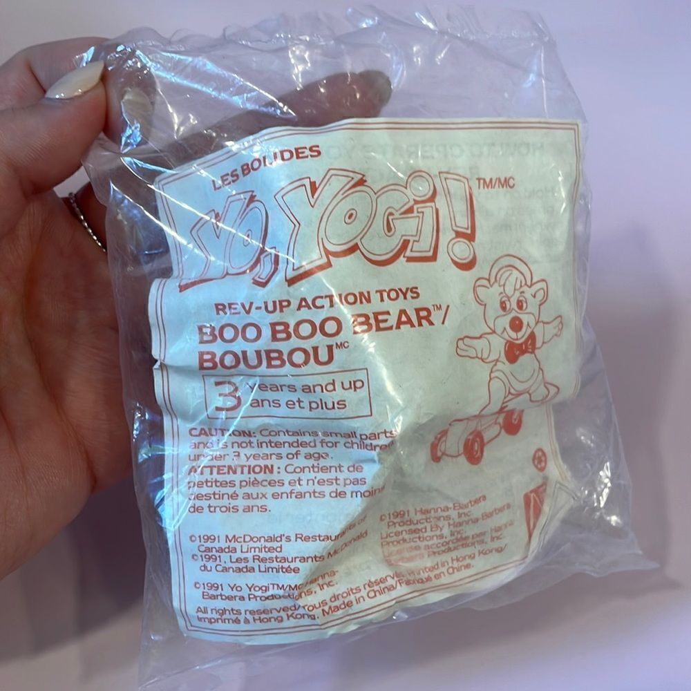 Yo-Yogi Rev Up Action Toys Boo Boo Bear 1991 McDonalds Happy Meal Toy Original…